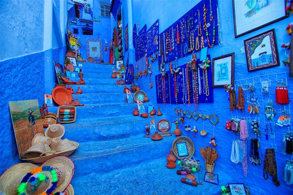 خیابان آبی در شهر شفشاون (chefchaouen blue street)، مراکش